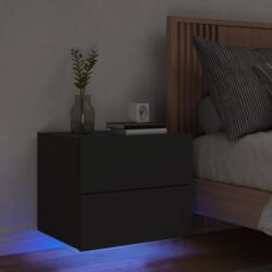 vidaXL Noptiera montata pe perete cu lumini LED, negru GartenMobel Dekor (836814)