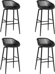 vidaXL Scaune de bar, 4 buc. , negru GartenMobel Dekor (248161)