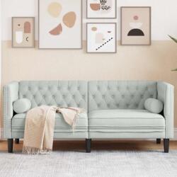 vidaXL Canapea Chesterfield Gri deschis 174 x 74.5 x 70.5 cm Catifea GartenMobel Dekor (42013019) Canapea