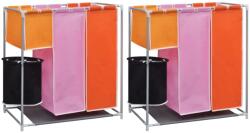 vidaXL Cosuri sortare rufe cu 3 sectiuni 2 buc. cu cos rufe de spalat GartenMobel Dekor (3051492)