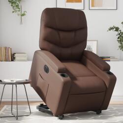 vidaXL Fotoliu rabatabil electric cu ridicare, maro, piele ecologica GartenMobel Dekor (3204674)