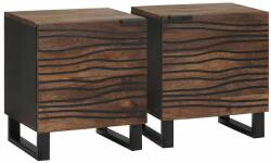 vidaXL Set 2 noptiere dormitor castan 40 x 33 x 46 cm, aspect rustic (4018005)