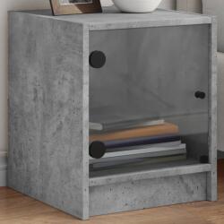 vidaXL Noptiere cu usi din sticla, 2 buc. , gri beton, 35x37x42 cm GartenMobel Dekor (836350)