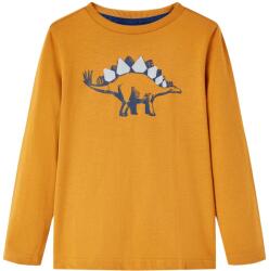 vidaXL Tricou pentru copii cu maneci lungi ocru închis 92 GartenMobel Dekor (12854)