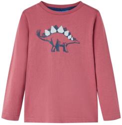 vidaXL Tricou pentru copii cu maneci lungi rosu închis 128 GartenMobel Dekor (12867)