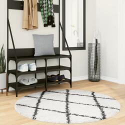 vidaXL Covor pufos modern, fir lung, crem si negru, Ø 120 cm GartenMobel Dekor (375377) Covor