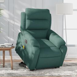 vidaXL Fotoliu electric masaj rabatabil / ridicare verde închis textil GartenMobel Dekor (3205022)