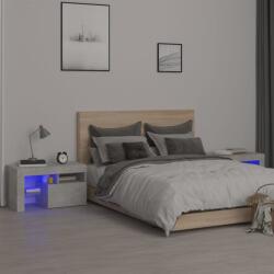 vidaXL Noptiere cu lumini LED, 2 buc. , gri beton, 70x36, 5x40 cm GartenMobel Dekor (3152773)