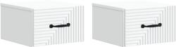 vidaXL Set 2 noptiere suspendate albe cu sertar, 34, 5 x 33 x 20 cm (898596)