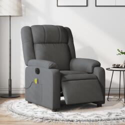 vidaXL Fotoliu electric de masaj rabatabil, gri închis, textil GartenMobel Dekor (3205191)