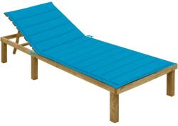 vidaXL Sezlong cu perna albastra, lemn de pin tratat GartenMobel Dekor (3065823)