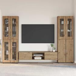 vidaXL Set comoda TV FLORIN 3 pcs Stejar Artizanal Lemn compozit GartenMobel Dekor (3398013)