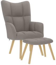 vidaXL Scaun de relaxare cu taburet, gri taupe, textil GartenMobel Dekor (4016784)