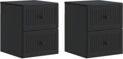 vidaXL Set 2 noptiere suspendate negre cu 4 sertare, 33x34, 5x40 cm (897958)