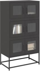 vidaXL Dulap înalt, negru, 68x39x123 cm, otel GartenMobel Dekor (853350) Comoda