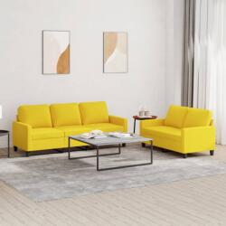 vidaXL Set de canapele cu perne, 2 piese, galben deschis, textil GartenMobel Dekor (3201465) Canapea