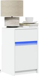 vidaXL Noptiera cu lumini LED, alb, lemn prelucrat GartenMobel Dekor (851998)