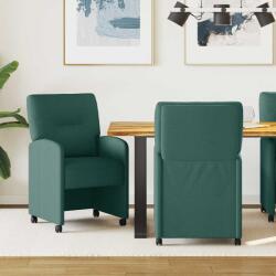 vidaXL Scaune de dining cu roti 2 pcs Verde închis 57 x 67 x 95 cm GartenMobel Dekor (42017852)