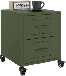 vidaXL Noptiere, 2 buc. , verde olive, 36x39x43, 5 cm, otel GartenMobel Dekor (846635)