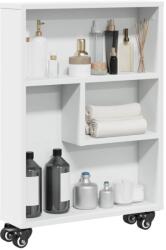 vidaXL Carucior de depozitare îngust, alb, 48x13x68 cm, lemn prelucrat GartenMobel Dekor (855223) Biblioteca