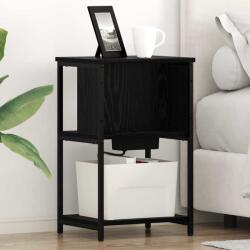 vidaXL Noptiera stejar negru 38x31x61 cm cu raft, din lemn compozit (859450)