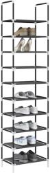 vidaXL Suport pantofi 10 niveluri negru 44x28x180 cm tesatura netesa GartenMobel Dekor (4100620) Pantofar