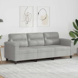 vidaXL Canapea cu 3 locuri, gri deschis, 180 cm, tesatura microfibra GartenMobel Dekor (359568) Canapea