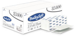  BulkySoft Premium Z hajtogatott kéztörlő, 2 rétegű, hófehér, 23, 5x24 cm, 150 lap, 100% cellulóz, 25 csomag/karton