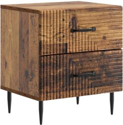 vidaXL Noptiera dormitor cu 2 sertare, lemn vechi, 43x34, 5x47, 5 cm (894771)