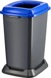 PLANET Szelektív hulladékgyűjtő konténer, műanyag, nyitott fedeles, kék, 50L - diamanteclean
