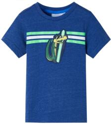 vidaXL Tricou pentru copii, albastru închis melanj, 128 GartenMobel Dekor (12487)