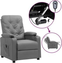 vidaXL Fotoliu rabatabil electric, gri, piele ecologica GartenMobel Dekor (3098867)