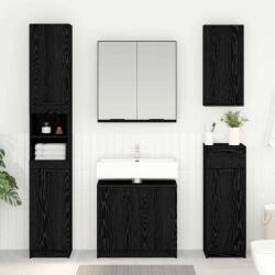 vidaXL Dulap de Baie Stejar Negru 64, 5 x 33, 5 x 59 cm Lemn compozit GartenMobel Dekor (880745)