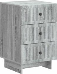 vidaXL Noptiera gri Sonoma cu 3 sertare, lemn prelucrat, 43x41x66, 5 cm (893871)