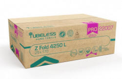 Tubeless Z Hajtogatott kéztörlő 2 rétegű, 100% cellulóz, 20, 3x24cm, 25x170 lap 4250 lap/karton - diamanteclean