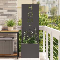 vidaXL Ghiveci de Gradina cu Panou Decorativ Negru 50 x 140 cm GartenMobel Dekor (876490)