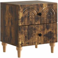 vidaXL Noptiera stejar fumuriu cu 2 sertare, 43 x 34, 5 x 48 cm, lemn prelucrat (894075)