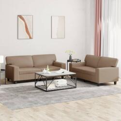 vidaXL Set de canapele, 2 piese, cappuccino, piele ecologica GartenMobel Dekor (3201918) Canapea
