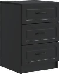 vidaXL Noptiera neagra cu 3 sertare din lemn prelucrat, 43 x 41 x 63, 5 cm (895706)