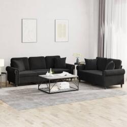vidaXL Set canapea cu perne, 2 piese, roz, catifea GartenMobel Dekor (3202275) Canapea