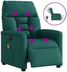 vidaXL Fotoliu electric de masaj rabatabil, verde închis, textil GartenMobel Dekor (3303028)