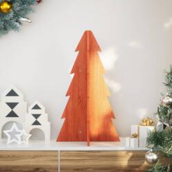 vidaXL Brad de Craciun decorativ, maro ceruit, 69, 5 cm, lemn pin masiv GartenMobel Dekor (858179)