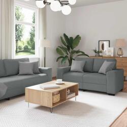 vidaXL Set de canapele cu perne, 2 piese, gri închis, textil GartenMobel Dekor (3324732) Canapea