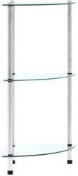vidaXL Raft cu 3 niveluri, transparent, 30x30x67 cm, sticla securizata GartenMobel Dekor (249514) Biblioteca