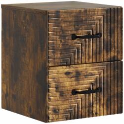 vidaXL Noptiera suspendata cu 2 sertare, stejar fumuriu, 34, 5 x 33 x 40 cm (898645)