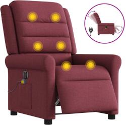 vidaXL Fotoliu electric de masaj rabatabil, rosu vin, textil GartenMobel Dekor (3303307)
