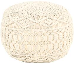 vidaXL Taburet puf macrame lucrat manual, 45 x 30 cm, bumbac GartenMobel Dekor (324001)