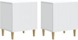 vidaXL Set 2 noptiere albe din lemn prelucrat, 43x34, 5x50 cm, stil modern (894566)