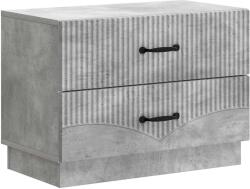 vidaXL Noptiera gri beton cu 2 sertare, 62 x 34, 5 x 44, 5 cm, lemn prelucrat (895238)