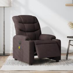 vidaXL Fotoliu electric de masaj rabatabil, maro închis, textil GartenMobel Dekor (3206641)